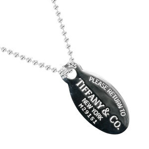 Tiffany Co to Oval Necklace Ball Chain Sterling Silver